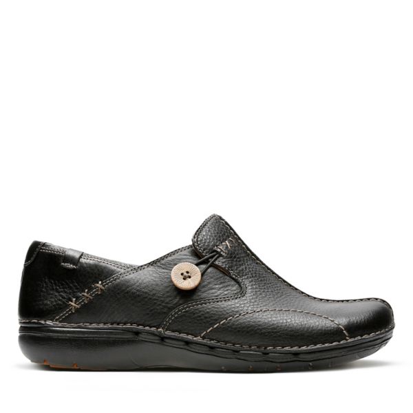 Clarks Womens Un Loop Flat Shoes Black | USA-7481592